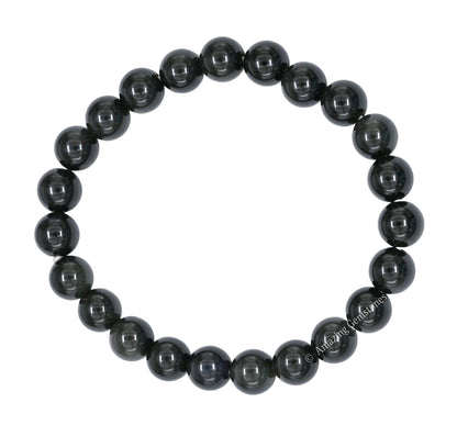 Amazing Gemstone Crystal Bracelet for Women Men's Gifts - Protection Healing Crystal Bracelet - 8mm Gemstone Beaded Stretchable Bracelet Pulseras Para Hombres Mujer Stocking Stuffers Mothers Day Gift (Silver Sheen Obsidian)