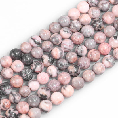 4mm Natural Gemstone Beads for Bracelets Pink Zebra Jasper Crystal Small Beads for Jewelry Making Necklaces Earrings Crafts (15"/Strand)