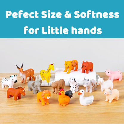 WQTHE Baby Bath Toys, for Infants 6-12& Toddlers 1-3, No Hole Bathtub Toys (Animals Combo Ⅲ, 16 Pcs)