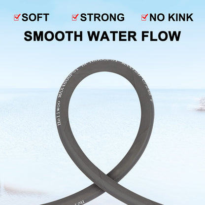 Heliwoo Pressure Washer Whip Hose 5FT, 3/8'' Reel Connector for Power Washer, 248°F Hot Water Jumper with 3/8'' Quick Connect Adapter Set, Steel-Braided-4800 PSI
