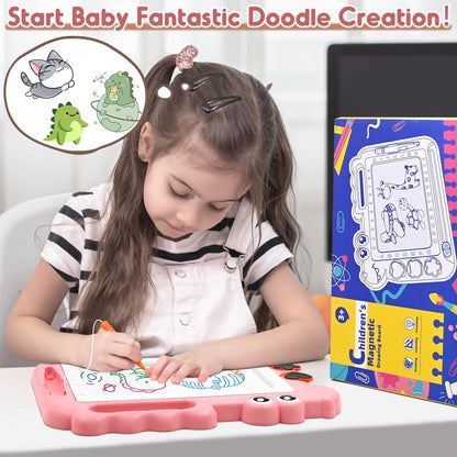 AiTuiTui Magnetic Drawing Board Toddler Toys Gift for Girls Boys, Color Sketch Writing Scribble Doodle Pad Travel Games, Educational Learning Kids Toys for Birthday or Easter (Pink)