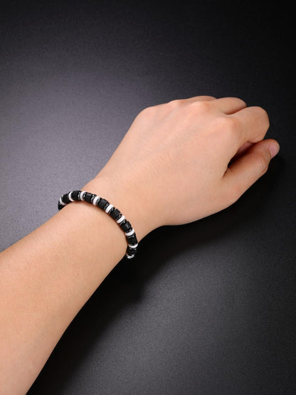 Top Plaza Triple Protection Bracelet for Men Lava Rock Stone Hematite Bracelet Natural Handmade Gemstone Beaded Bracelets Balance Meditation Jewelry Christmas Gifts