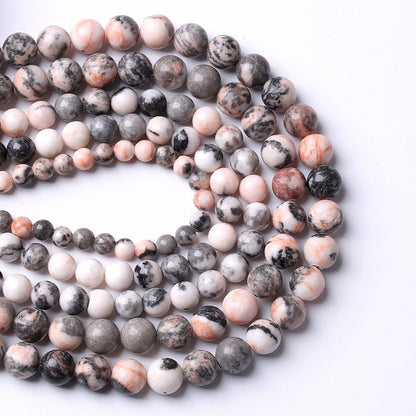 6mm 60pcs Natural Stone Pink Zebra Jasper Loose Beads for Jewelry Making DIY Bracelet Necklace