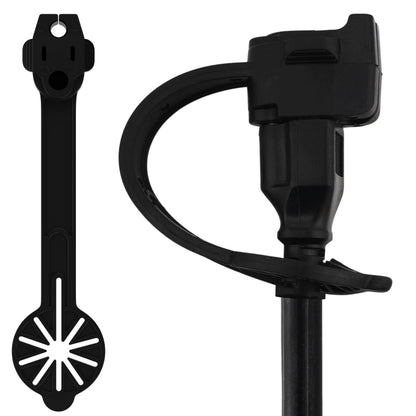 Prong Shield Outdoor Weatherproof Plug Cover - Extension Cord Waterproof Protector Covers for 120v Electric, 3 Prong Male End Weather Proof Exterior Ends Caps for Outside Electrical Plugs (2,Black)