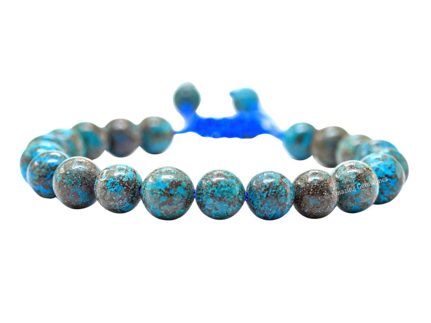 Amazing Gemstone Sea Pattern Bracelet, Gifts For Men & Women - Protection Healing Crystal Bracelet - 8mm Gemstone Beaded Adjustable Bracelet, Pulseras Para Hombres Mujer Stocking Stuffers