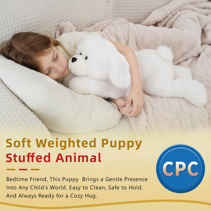 YGZE Weighted Dog Stuffed Animal Realistic Weighted Puppy Plush – 24 Inch, 4 lbs Lifelike Plush Dog Laying Stuffed Animal Gift for Kids & Adults