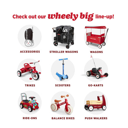 Radio Flyer City Luxe Stroll 'N Wagon, for Ages 1+, 3-in-1 Push or Pull, with Bench Mode, Easy Fold, UV Canopy, 5-Point Harnesses, Front Caster Wheels & 12" Rear Wheels, Stroller Wagon for Kids