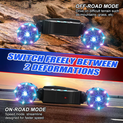 Axirata Remote Control Car Hand Controlled Gesture RC Stunt Car with Spray & Lights & Music for Kids 6-13 Year Old, 4WD 2.4GHz Off-Road 360° Rotation Toy Car Gift for Boys Girls