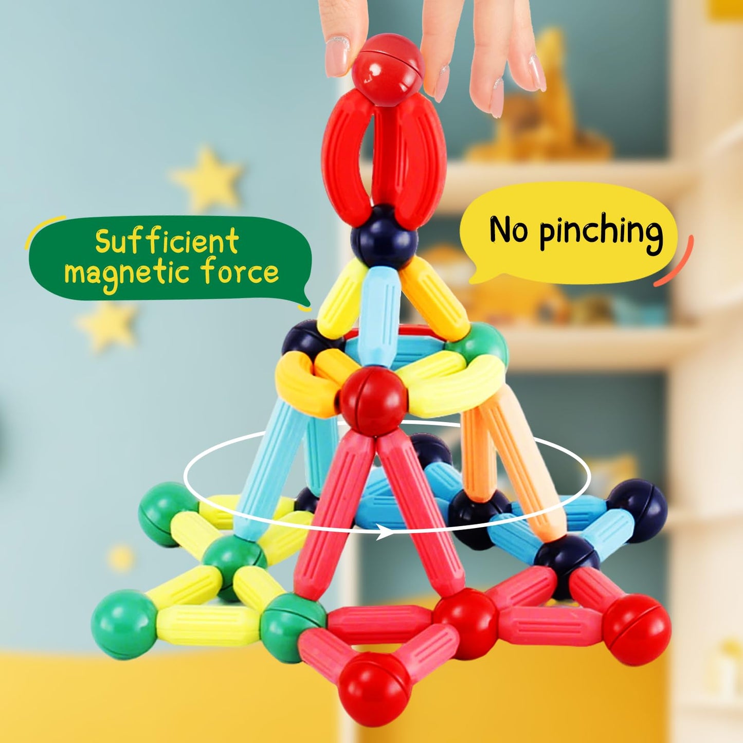 STEMTiles Magnetic Building Blocks Montessori Magnet Toys for Toddlers Kids, Preschool Learning STEM Sensory Toys for 3 Year Old Boys & Girls Gifts-Starter Set