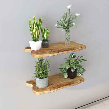 WELLAND 16” Cedar Natural Edge Floating Shelf Set of 2