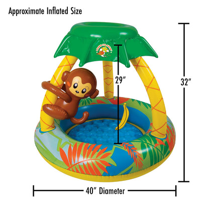 Poolmaster Learn-to-Swim Go Bananas Monkey Inflatable Kiddie Pool With Canopy