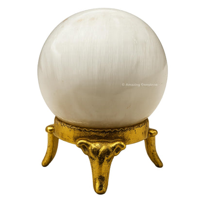 Amazing Gemstone Scolecite Crystal Ball with Stand - 2 Inches Crystal Sphere Meditation Balls for Witchcraft and Decorative Balls