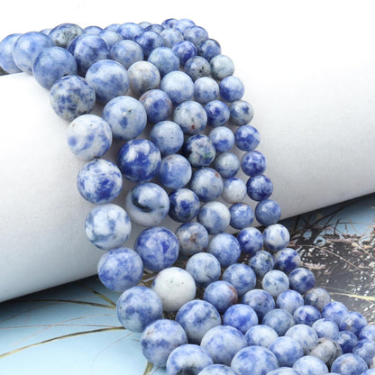 Siomia 45pcs 8mm Natural New Blue Sodalite Gemstone Beads Energy Healing Crystal Round Loose Stone Beads for Jewelry Making, DIY Bracelets Necklaces