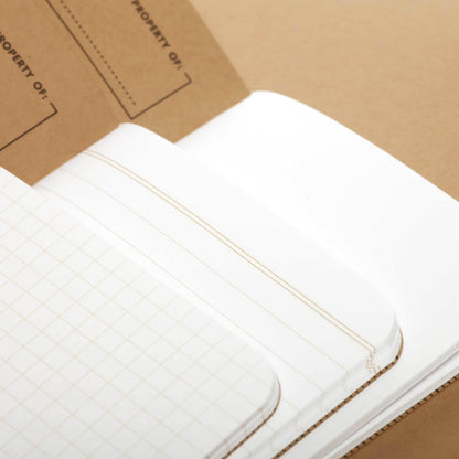 Field Notes: Original Kraft 3-Pack - Mixed Paper (1 Graph/Grid, 1 Ruled/Lined, 1 Plain/Blank) Memo Books - 48 Page Pocket Notebooks - 3.5" x 5.5"