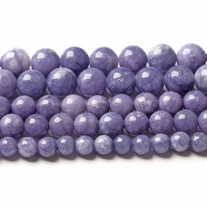 6MM 60PCS Lavender Purple Chalcedony Stone Loose Beads for Jewelry Making DIY Bracelet Necklace