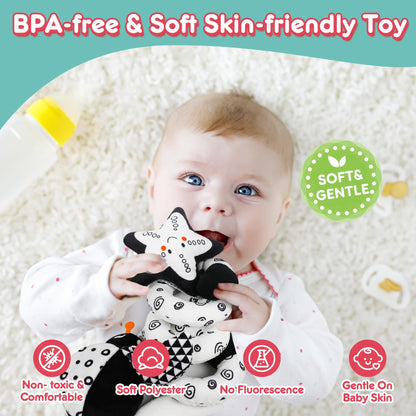 GKDOMS Baby Spiral Hanging Stroller and Car Seat Toys Black and White High Contrast Sensory Toy Newborn Plush Activity Toys Party Favors Quality Baby Shower Valentine's Gifts