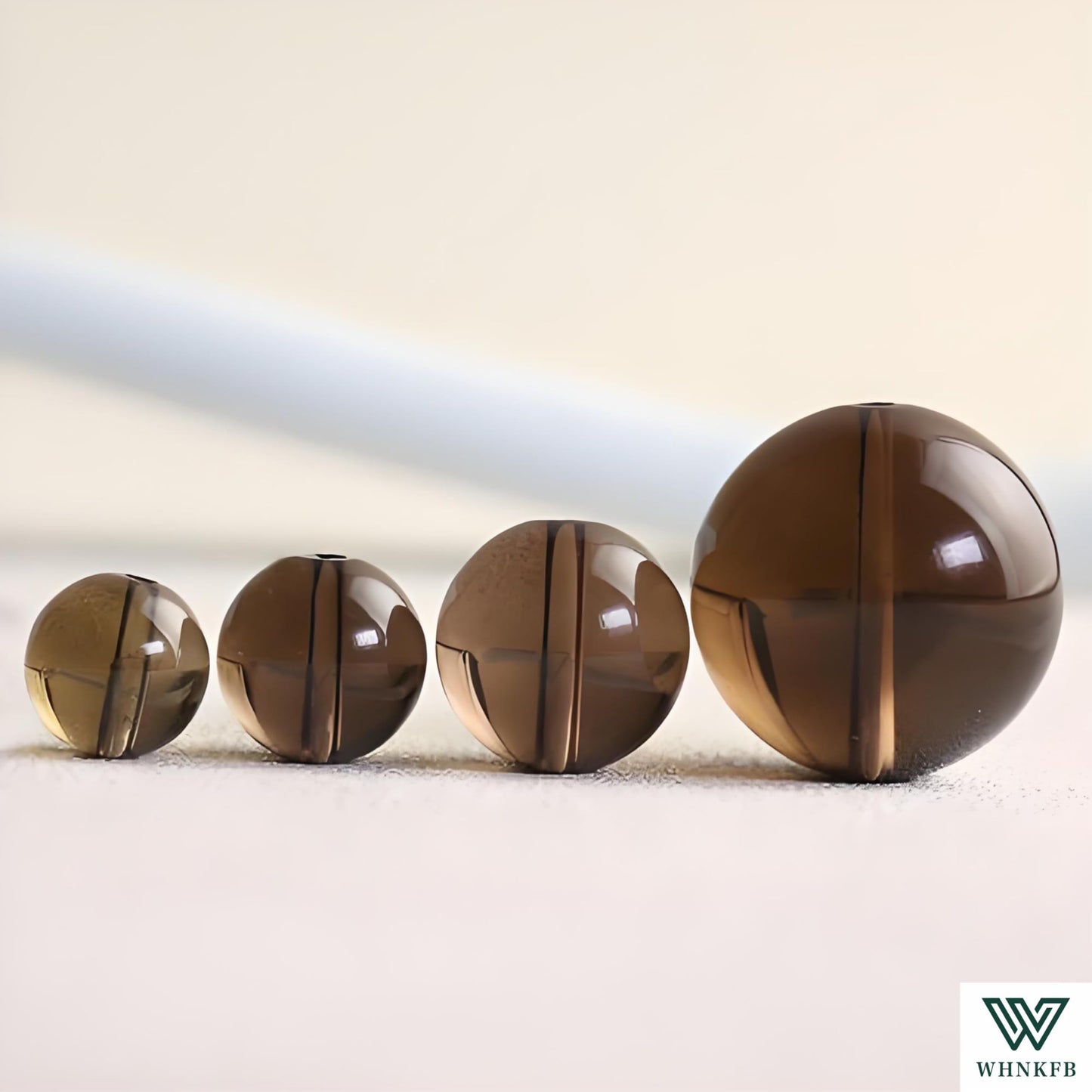 WHNKFB 6mm 100PCS Natural Smoky Quartz Round Beads, High Clarity Loose Brown Crystal Beads for Jewelry Making Craft - 6mm 8mm 10mm Options with Free Elastic Cord
