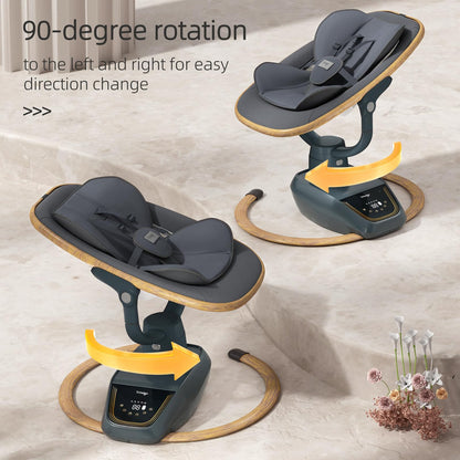Trimigo Baby Swing for Infant to Toddler, 180° Adjustable 3D Electric Baby Swing, Remote,5-Modes,4-Speed,3-Seat Height, 8 Melody, Newborn Swing,Infant Swing for Babies 0-12 Month (Girl and Boy)