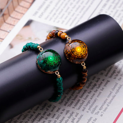 Day Day Up Malachite Bead Stretchy Bracelet for Women & Men, Orgonite Energy Healing Crystal Bracelet, Chakra Balancing Spiritual Jewelry (Style 4)