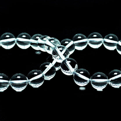 DIQIO Clear Quartz Crystals - Round Loose Stone Beads for Jewelry Making, 6mm (58-60pcs, Clear Quartz Crystals)
