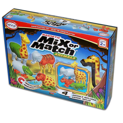 POPULAR PLAYTHINGS Magnetic Animals for Toddlers 1-3, Mix or Match Animal Toys, Set of 4 Gift for Kids - Jungle Animals