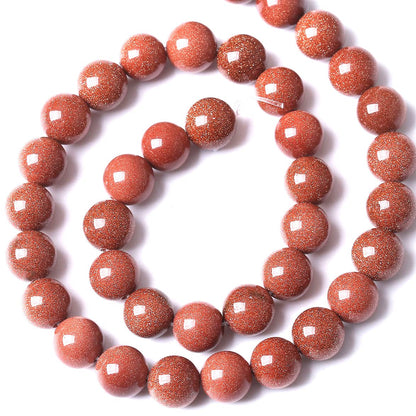 36PCS 10MM Natural Gold Sand Stone Beads Energy Healing Beads for DIY Jewelry Bracelet Necklace Making for Jewelry Making15Inch