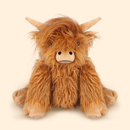 SuzziPals 2Pcs Heatable & Coolable Highland Cow Stuffed Animal Plushie, Microwavable Heating Pad for Soothing & Relaxation, Lavender Scented Cattle Plush Toys for Stress Relief, Stuffed Cow Gifts