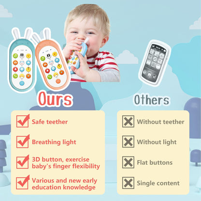 Richgv 1 Year Old Girl Birthday Gift, Baby Cell Phone Toy Sensory Learning Toys with 12 Functions, Baby Girl Toys 6 to 12 Months Multi Sound Effects with Light Teething Toys for Babies Infants