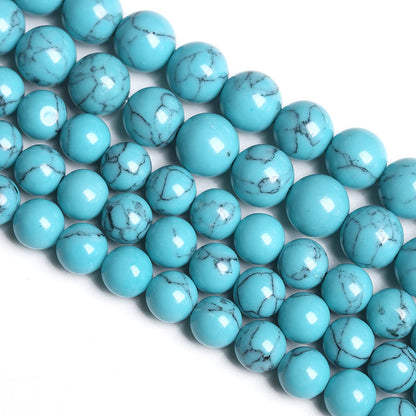 8MM 46PCS Light Blue Turquoise Spacer Loose Beads for Jewelry Making DIY Bracelet Necklace