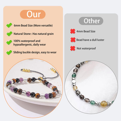 NUKAYAI Calming Bracelet for Women Gifts Healing Crystals Howlite Sodalite Aquamarine Jewelry Natural Stones for Women Friend Sister