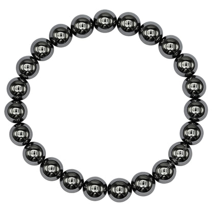 Amazing Gemstone Crystal Bracelet for Women Men's Gifts - Protection Healing Crystal Bracelet - 8mm Gemstone Beaded Stretchable Bracelet Pulseras Para Hombres Mujer Stocking Stuffers Mothers Day Gift (Silver Hematite)