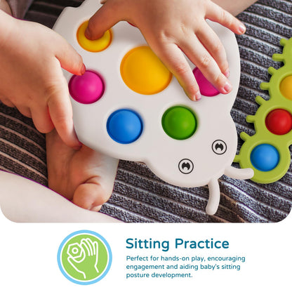 LiKee Fidget Popper Sensory Baby Toys for 10+ Months, Christmas Stocking Stuffers Push and Popping Busy Board, Montessori Toys for 1+ Years Old, Airplane Car Travel Toy for Toddlers 1-3 Stress Relief
