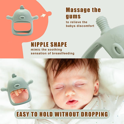 Gedebey 3-in-1 Baby Food & Fruit Feeder Set – Breastmilk Popsicle Mold with Freezer Tray, Teething Relief Toy, BPA Free Infant Silicone Feeding Combo, 3 Bonus Sizes (S/M/L) Sacs (Pea Green)