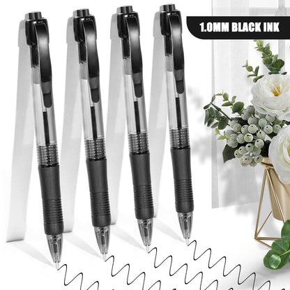 deegtran Pens Bulk, 50 Pack No Bleed Black Ink Click Pens with Soft Grip, Wholesale Retractable Ballpoint Pens for Office School, Medium Point Smooth 1.0MM