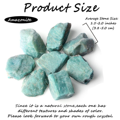 ZHIYUXI 2" Amazonite Crystal Raw Crystals Bulk Crystals and Stones Large Natural Real Quartz Big Huge Rocks Gemstones for Tumbling Witchcraft Wire Wrapping Fountain Rocks Cabbing Room Decor 4Pcs