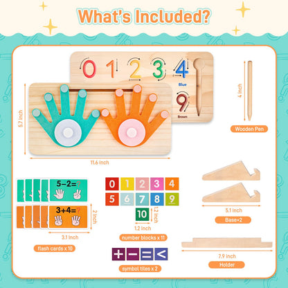 LovesTown Preschool Learning Toys, Educational Math Manipulatives Finger Counting Blocks, Tracing Number for Toddlers, Homeschool Classroom Supplies Birthday Boys Girls Gifts