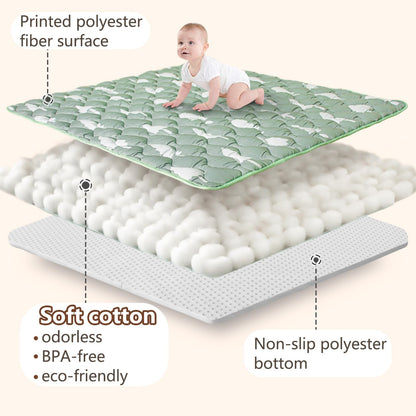 Beavtaens Baby Play Mat, 50x50 Playpen Mat with Super Soft Touch, Activity Mats with Upgraded Anti-Slip Bottom, Machine Washable Crawling Mats for Floor & Picnic(Trees)