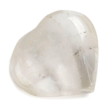 KALIFANO Quartz Heart Carving with Healing & Calming Effects - High Energy Reiki Worry Cuarzo Crystal Used for Soothing Anxiety and Stability (Information Card Included)