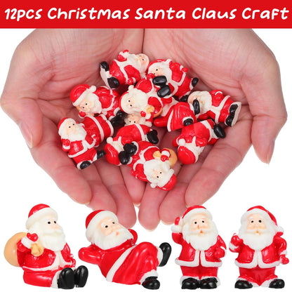 IMIKEYA 12pcs Christmas Santa Claus: Miniatures Santa Figurines Mini Christmas Figurines Landscape Decorations for Xmas Home Table Decor