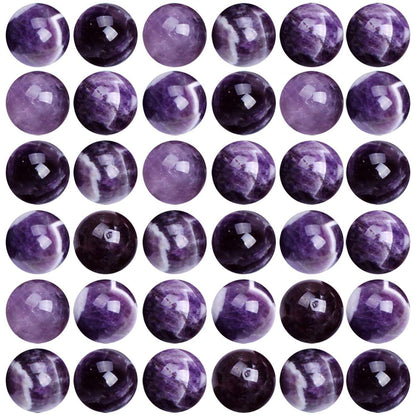 Natural Stone Beads 100pcs 8mm Amethyst Round Genuine Real Stone Beading Loose Gemstone Hole Size 1mm DIY Charm Smooth Beads for Bracelet Necklace Earrings Jewelry Making (Amethyst)