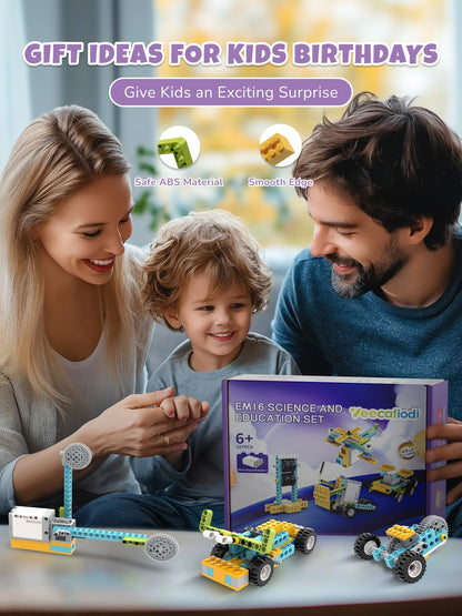 Veecafiodi 50 in 1 Science Kit for Kids 6-12, STEM Toys for Kids Age 8-12, Educational Building Toy for Boys Girls, Motorized Engineering Set, Birthday Gift