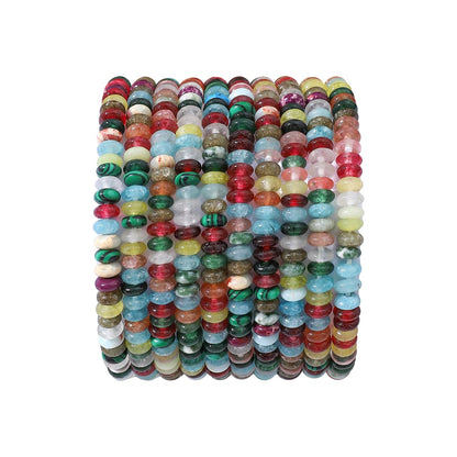 BEADIA Natural Mix Colored Disk Stone Beads 4x2mm 160pcs Rondelle Loose Semi Gemstone Beads for Jewelry Making Design