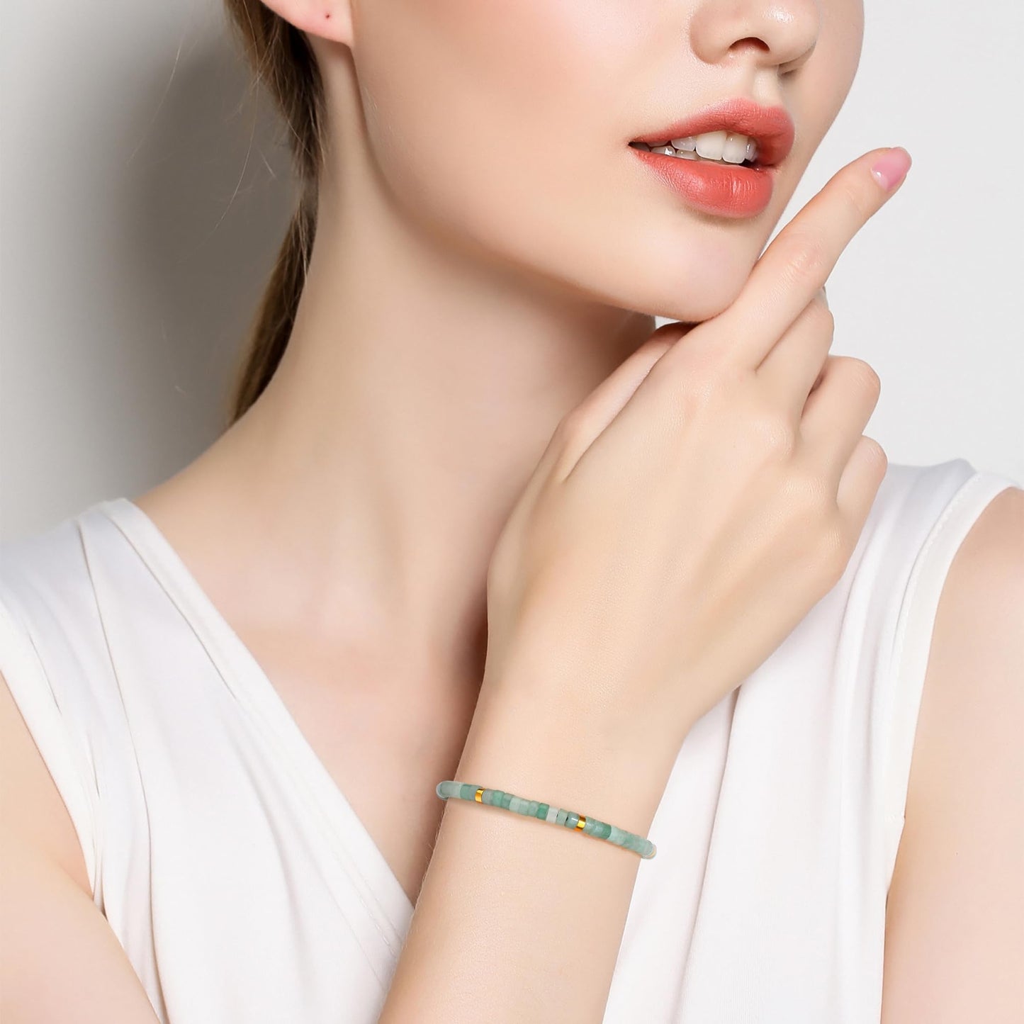 JoycuFF Inspirational Gifts Healing Natural Stone Bracelets - Thinking of You, Get Well Soon Gifts for Women Friends Sister Mom Daughter Wife