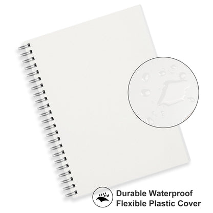RETTACY Blank Journal Notebook, 3-Pack, 160 Pages per Pack, A5 Medium Size (5.7'' × 8.3''), 100 GSM Thick Paper, Spiral-bound, Flexible Plastic Cover, for Sketching, Drawing, Painting