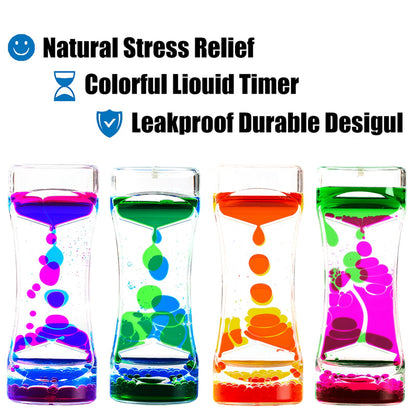 Liquid Motion Bubbler Timer Pack of 6 Liquid Bubbler Sensory Toys Fidget Toy Activity Relaxing Desk Toys (Pack of 6)