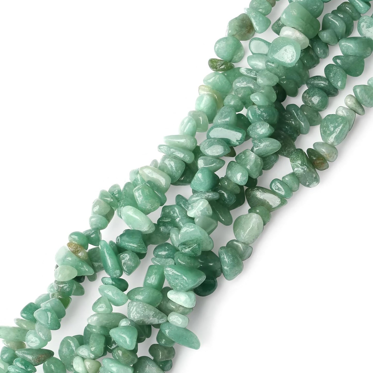 Natural Chip Stone Beads 450pcs Green Aventurine Chips 5-8mm Genuine Real Irregular Healing Crystal Rocks Hole Drilled DIY Loose Gemstone Beads for Jewelry Making Bracelet Earrings Necklace Crafting