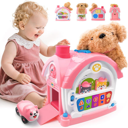 OKREVIEW Toys for 1+ Year Old Girls – 9-in-1 Montessori Musical Toddler Activity House with Lights, Sounds, Bilingual Learning, Ideal 1st Birthday Xmas Gifts for Girls Ages 1 2 3