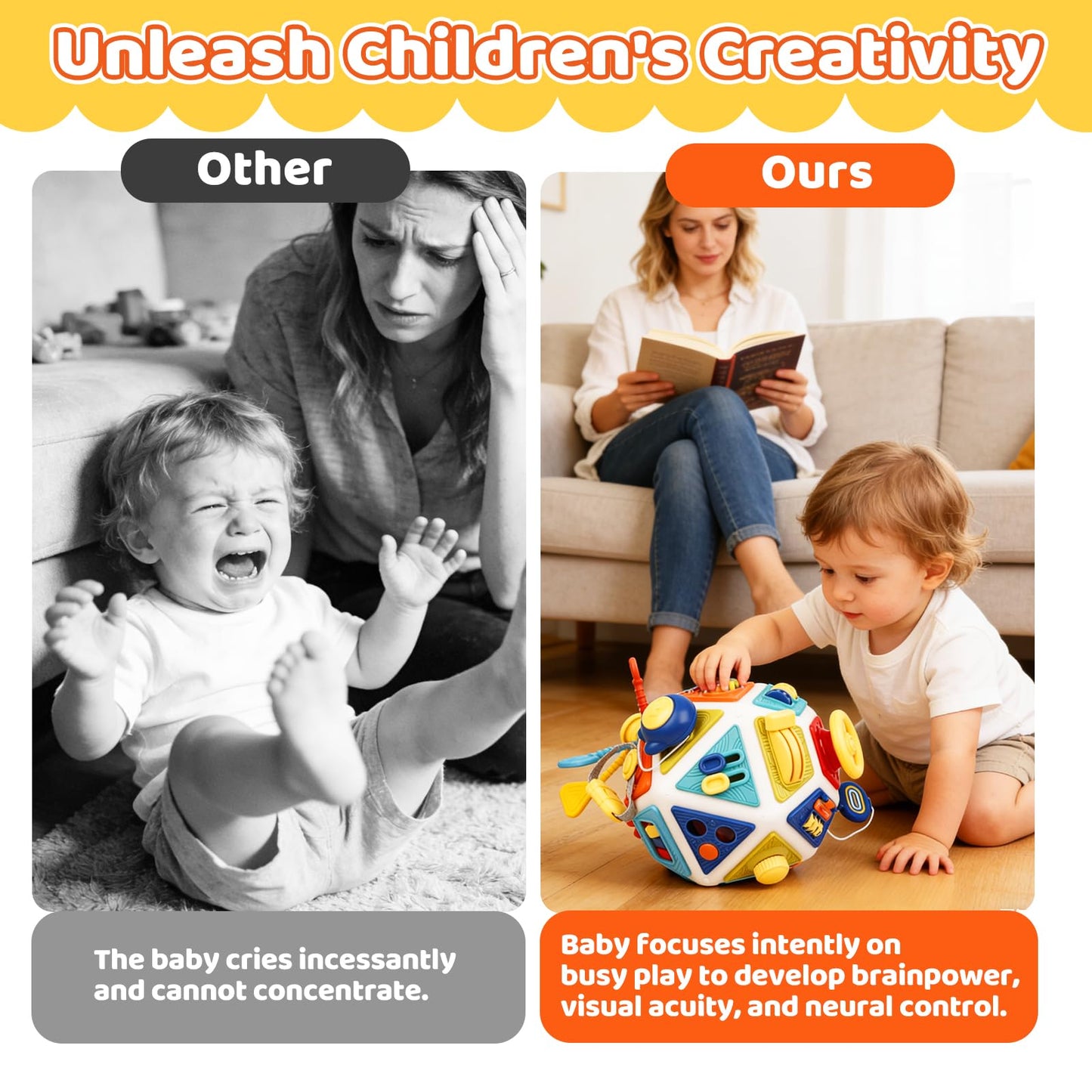 22-in-1 Baby Activity Cube,Montessori Sensory Toy Toddler 1-3, Kid Education Learning Activity Toys, Early Educational Birthday Gift for 1 2 Year Olds Boy Girl (Colorful)