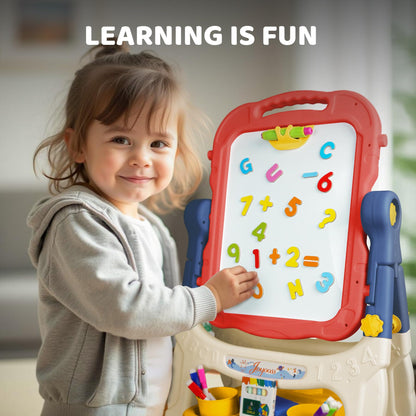 Joyooss Art Easel for Kids Adjustable Toddler Easel Stand for Painting, Magnetic Double Sided Drawing Dry Erase Board w Childrens Art Accessories for Kid Ages 4-8 Little Boys and Girls Learning Toy LB
