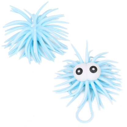 PROLOSO 12 Pcs Stress Relief Sea Urchin Puffer Balls Light Up Spiky Sensory Toy Fidget Balls Glow in the Dark Party Supplies